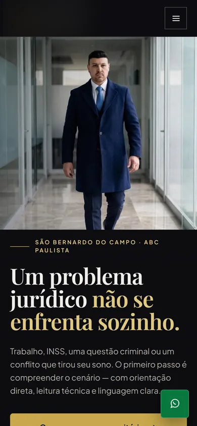 Página de captação real de escritório com várias áreas de atuação
