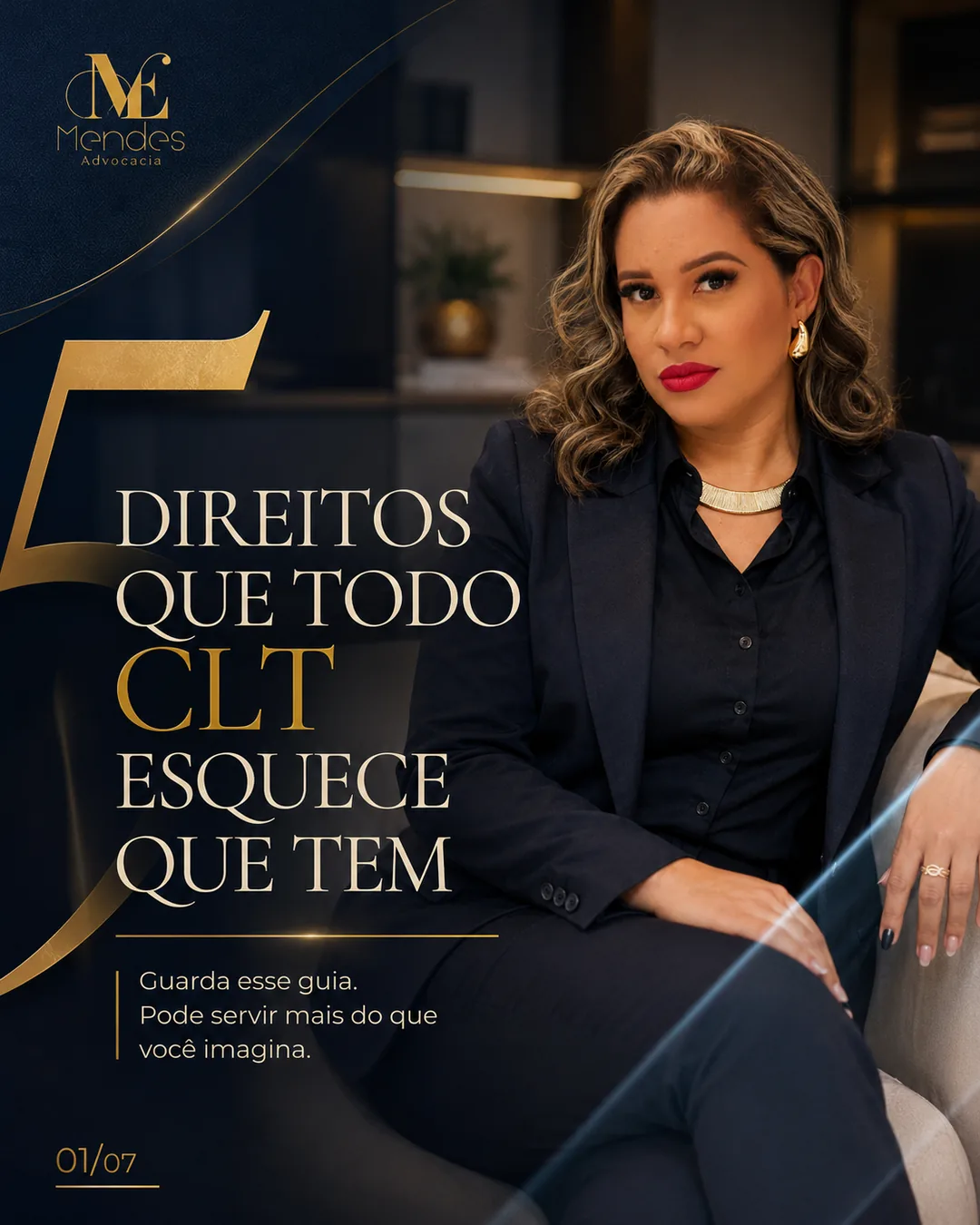 Capa do carrossel 5 direitos que todo CLT esquece que tem, Elaine Mendes Advocacia