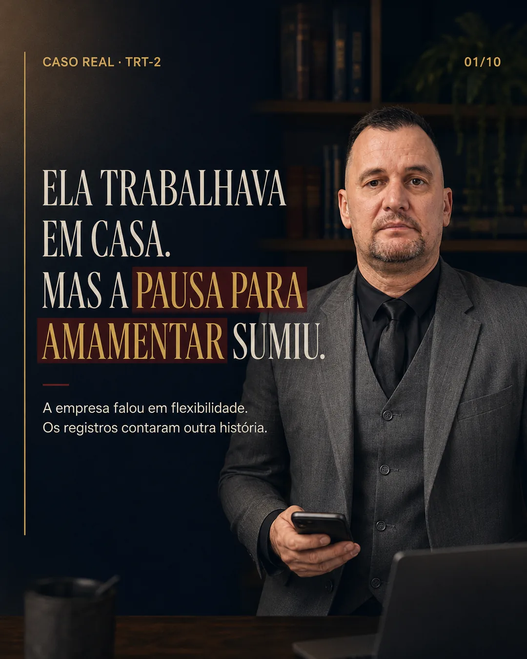 Capa do carrossel sobre pausa para amamentar, caso real TRT-2, Raul Carneiro Advogados