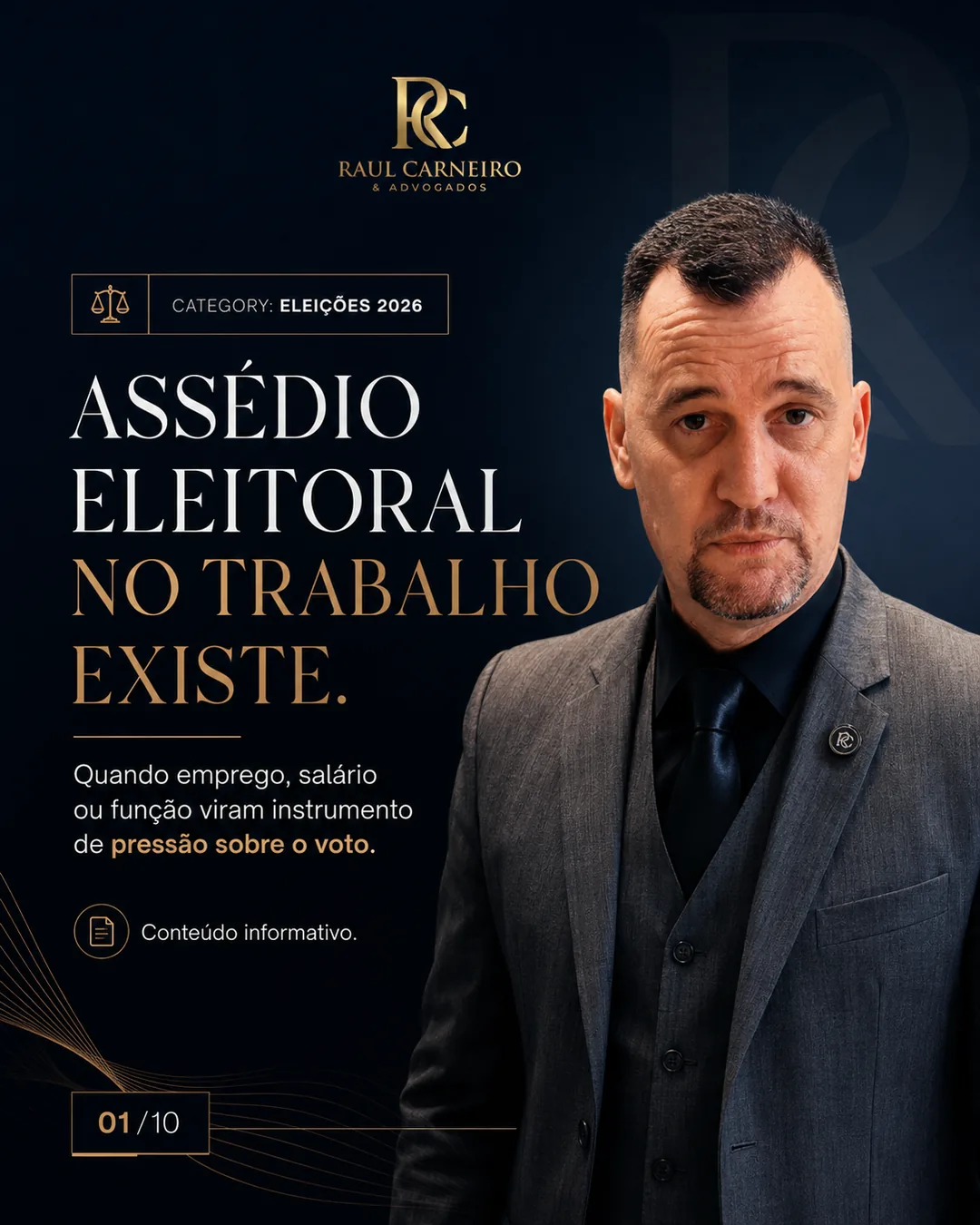 Capa do carrossel Assédio eleitoral no trabalho existe, Raul Carneiro Advogados